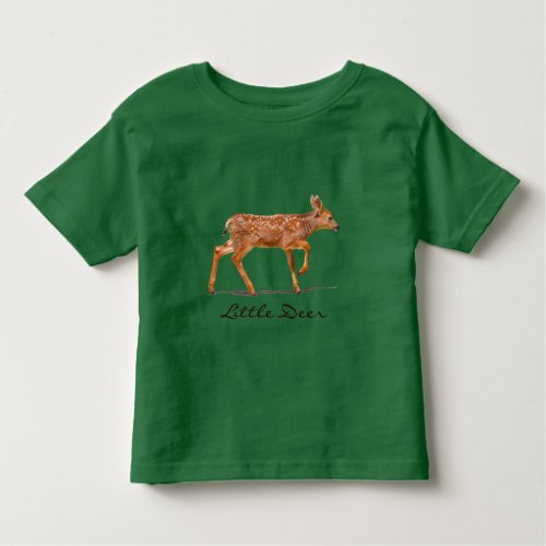 Little Deer Cute Walking Fawn Wildlife Baby Toddler T_shirt