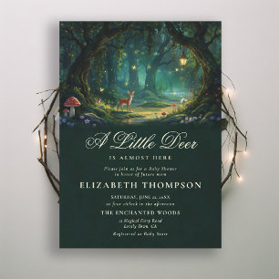 Little Deer Enchanted Woodland Grove Baby Shower Invitation