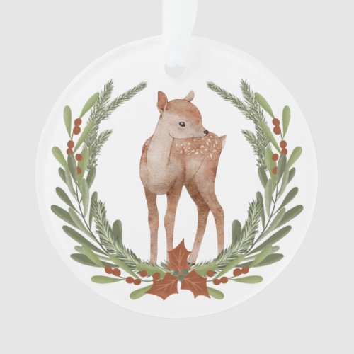 Little Deer Fawn Wreath Grandchild Ornament