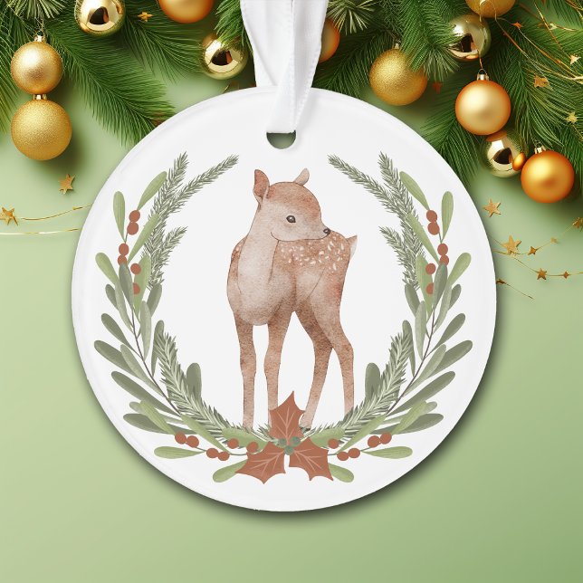 Little Deer Fawn Wreath Grandchild Ornament (Creator Uploaded)