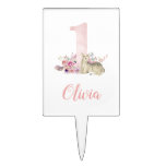 Little Deer First Birthday Monogrammed Cake Topper