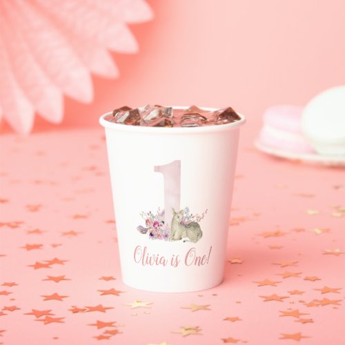 Little Deer First Birthday Party Personalized Paper Cups