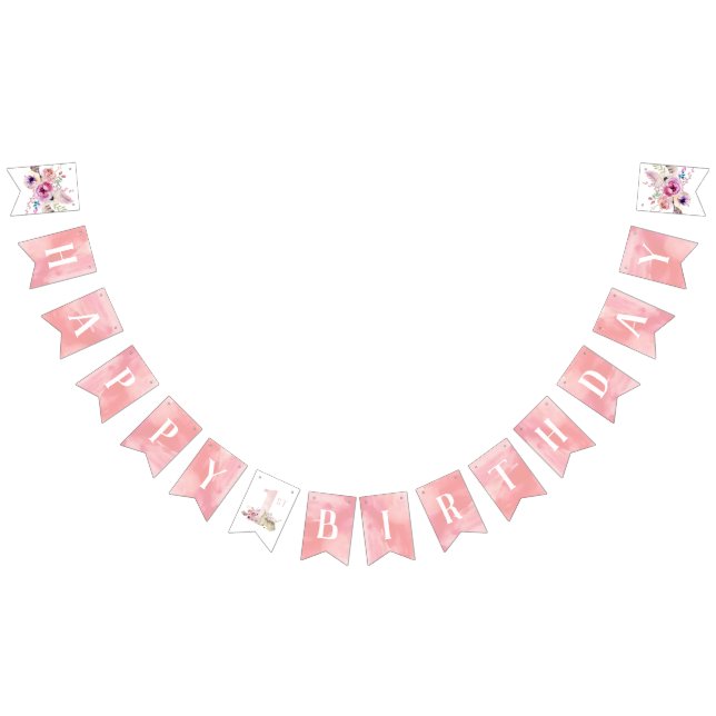 Little Deer Happy First Birthday Bunting Flags (All)