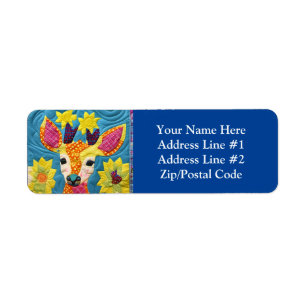 Little Deer Quilt Like Design  Label