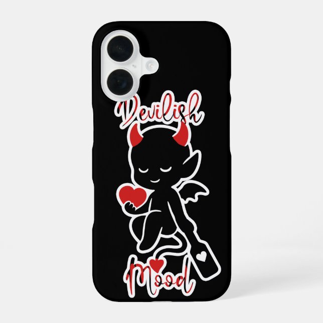 Little Devil Baddie Love Paddle "Devilish Mood" Iphone Case (Back)
