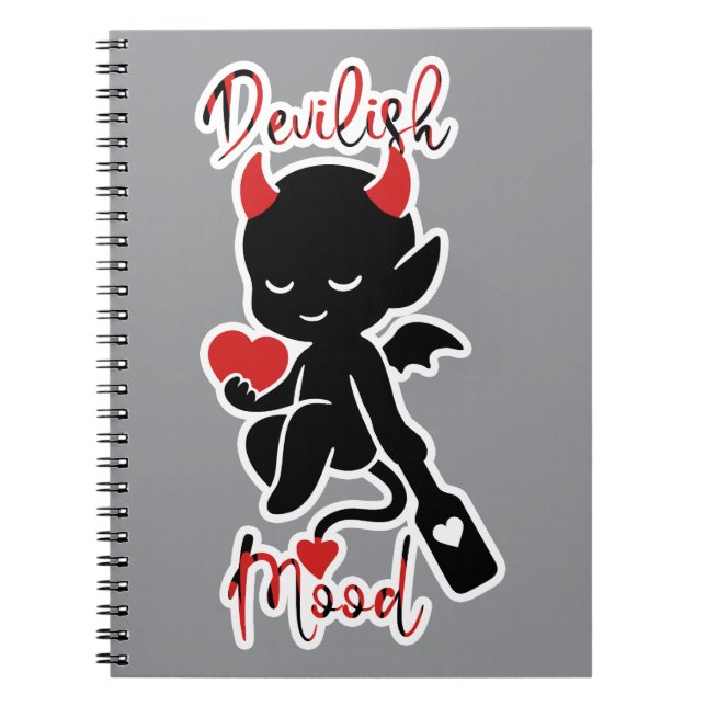Little Devil Baddie Love Paddle "Devilish Mood" Notebook (Front)