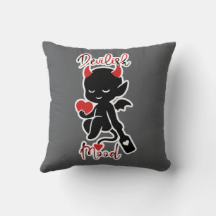 Little Devil Baddie Love Paddle "Devilish Mood" Throw Pillow