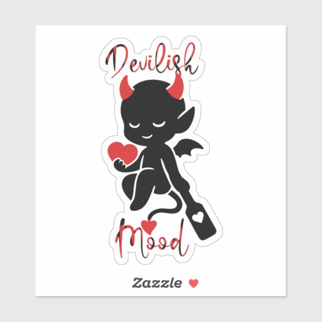 Little Devil Baddie with Paddle "Devilish Mood" Sticker (Sheet)