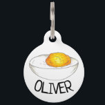 Little Devil Deviled Egg Picnic Food Foodie Eggs Pet ID Tag<br><div class="desc">Pet tag design features an original illustration of a classic deviled egg. Just personalize with the name of your dog or cat.

Lots of coordinating pet products are also available from this shop! Don't see exactly what you're looking for? Contact Rebecca to have a product customized just for you!</div>
