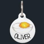 Little Devil Deviled Egg Picnic Food Foodie Eggs Pet ID Tag<br><div class="desc">Pet tag design features an original illustration of a classic deviled egg. Just personalize with the name of your dog or cat.

Lots of coordinating pet products are also available from this shop! Don't see exactly what you're looking for? Contact Rebecca to have a product customized just for you!</div>