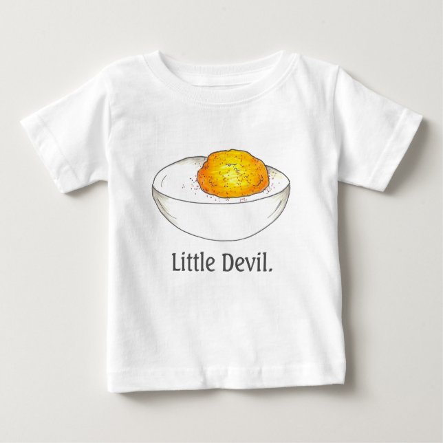 Little Devil Deviled Stuffed Egg Eggs Picnic Food Baby T-Shirt (Front)