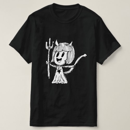 Little Devil Girl Sketch T_Shirt