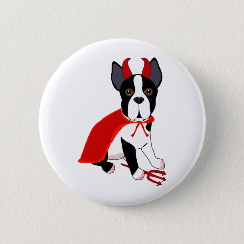 Little Devil Halloween Dog Button