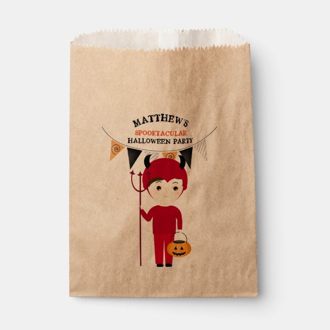 Little Devil Halloween Party Favor Bag (Front)