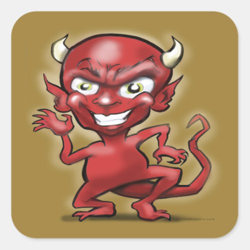 Little Devil Square Sticker