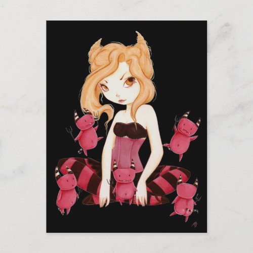 Little devils - Devils dance art fairy vampire Postcard