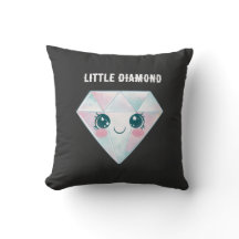 Little Diamond Throw Pillow – Cute Sparkle Square