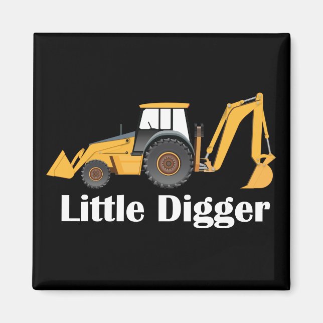 Little Digger - 2 Inch Square Magnet Magnet (Front)