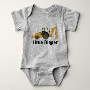 Q98BABY Baby Infant Toddler Short Sleeve Romper Bodysuit Excavator Funny Round Neck Baby Clothes