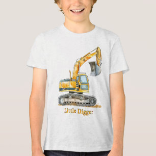 Little Digger Construction Machine Tri-Blend Shirt