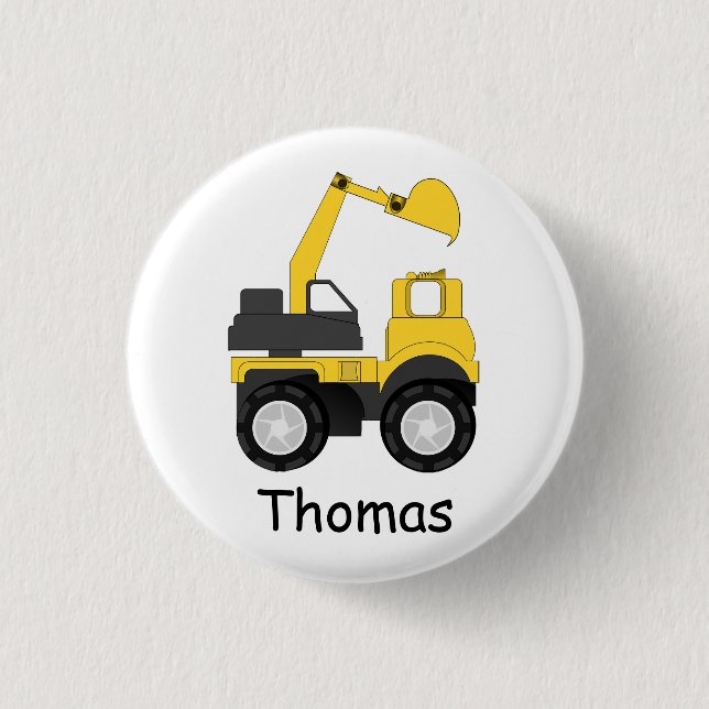 Little Digger Personalised Kid's Button (Front)