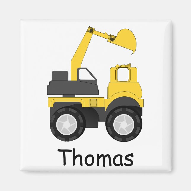 Little Digger Personalised Kid's Magnet (Front)