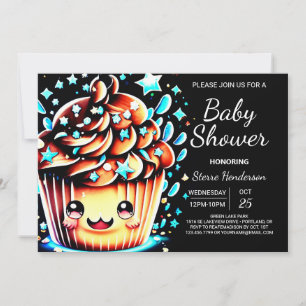 Little Digital Little Muffin Boy Baby Shower Invitation