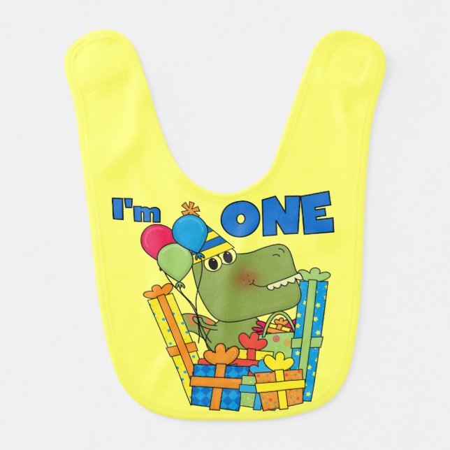 Little Dino 1st Birthday Bib (Front)
