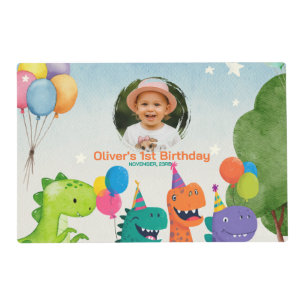 Little Dino 1st Birthday Paper Placemat