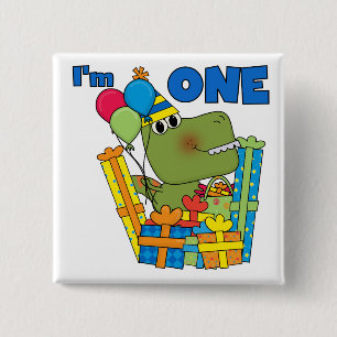 Little Dino 1st Birthday T shirts and Gifts Button