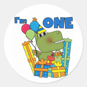 Little Dino 1st Birthday T shirts and Gifts Classic Round Sticker