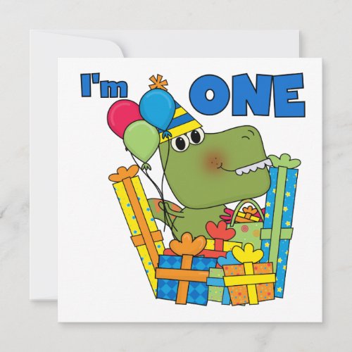 Little Dino 1st Birthday T shirts and Gifts Invitation