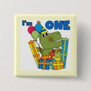 Little Dino 1st Birthday T shirts and Gifts Pinback Button