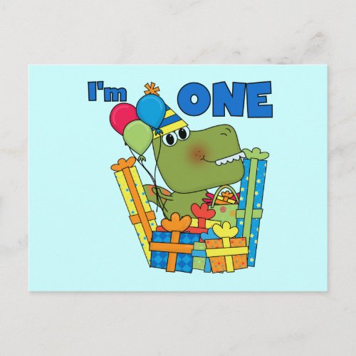 Little Dino 1st Birthday T shirts and Gifts Postcard
