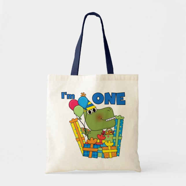 Little Dino 1st Birthday T shirts and Gifts Tote Bag (Front)