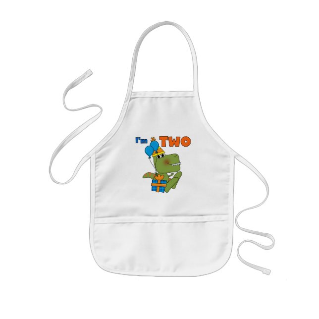 Little Dino 2nd Birthday Tshirts and Gifts Kids' Apron (Front)