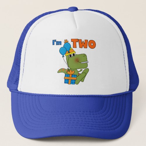 Little Dino 2nd Birthday Tshirts and Gifts Trucker Hat