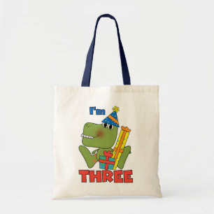 Little Dino 3rd Birthday Tshirts and Gifts Tote Bag