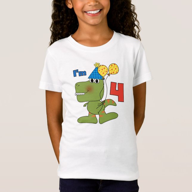 Little Dino 4th Birthday Tshirts and Gifts (Front)