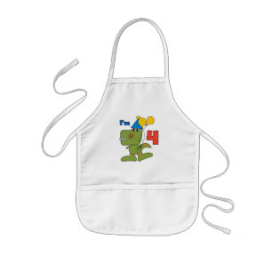 Little Dino 4th Birthday Tshirts and Gifts Kids' Apron