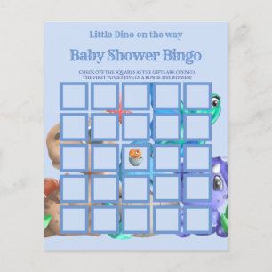 Little Dino on The Way  Greener Baby Shower Bingo  Flyer