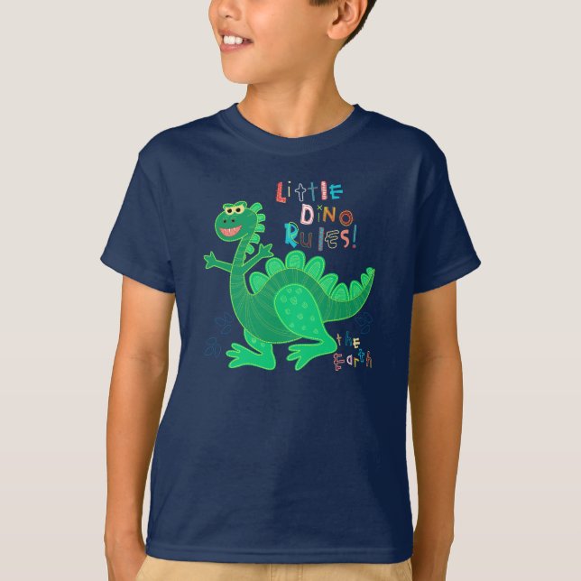 Little Dino rules the Earth. T-Shirt (Front)