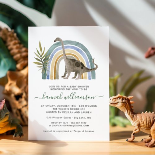 Little Dinosaur Baby Shower Invitation