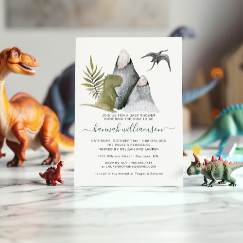 Little Dinosaur Baby Shower Invitation