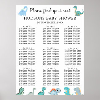 Little Dinosaur Cute Baby Shower Seating Charts