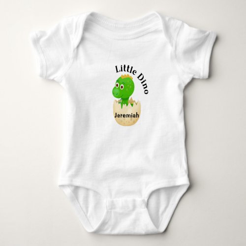 Little dinosaur in an Egg Shell Baby Bodysuit