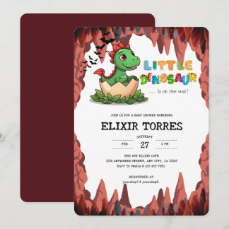 Little Dinosaur Is on the Way Invitation