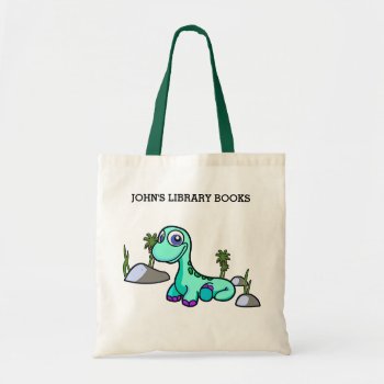 Little Dinosaur Library Books Budge Tote Bag by visionsoflife at Zazzle