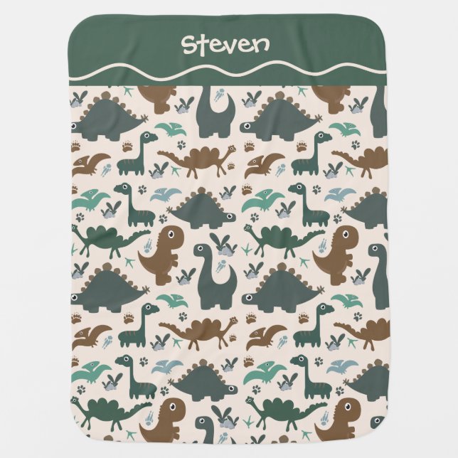 Little Dinosaurs Baby Blanket (Front)