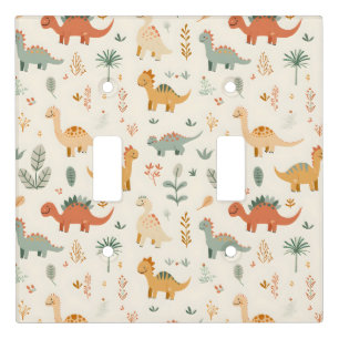 Little Dinosaurs Beige Neutral Tones Light Switch Cover